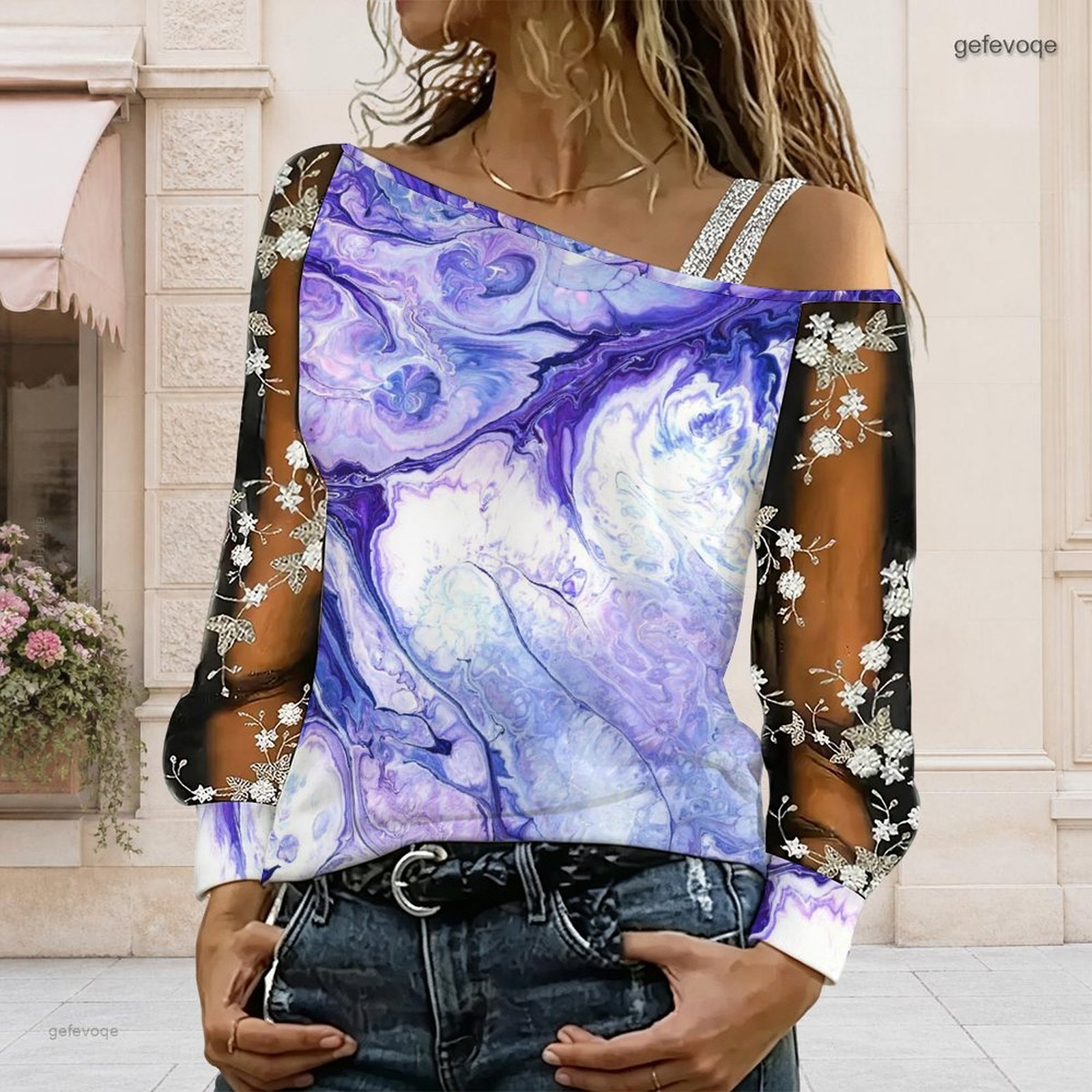 เสื้อผู้หญิงเปิดไหล่ ทรงไม่สมม - Blouse Off Shoulder บทวิจารณ์และราคา