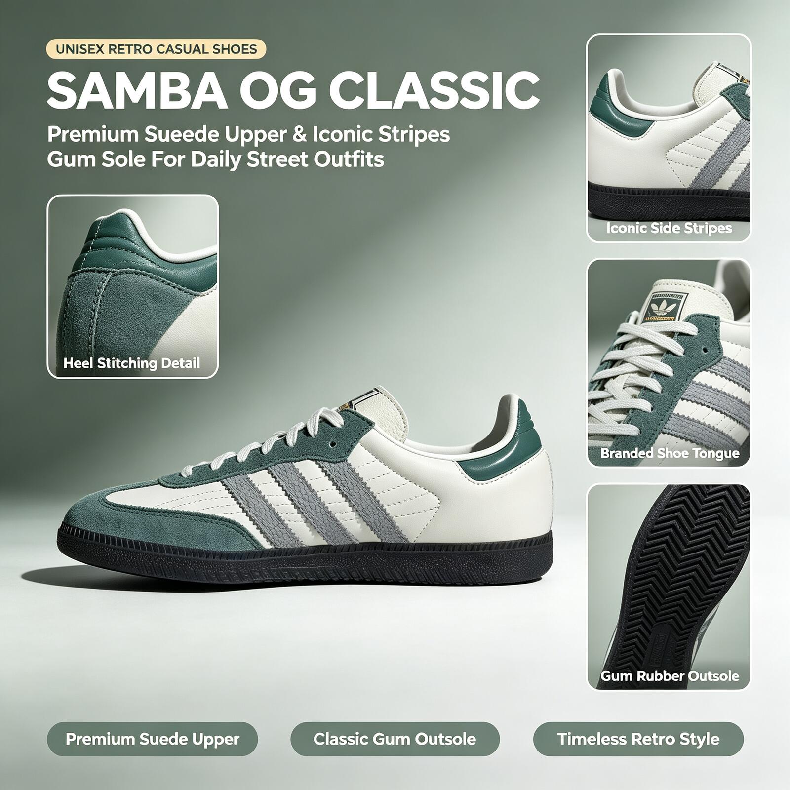 รองเท้าผ้าใบหนังแท้ Adidas Sam - Adidas Shoes Samba บทวิจารณ์และราคา