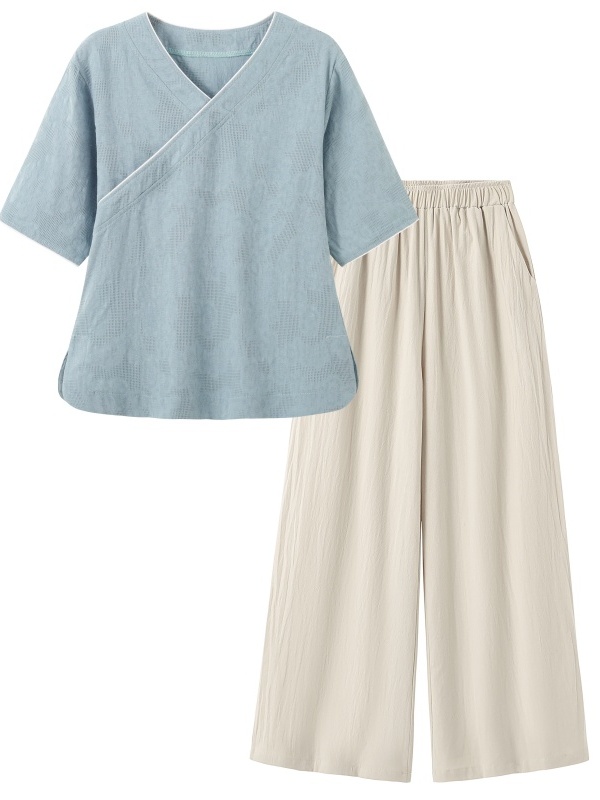 ชุดเซ็ตสองชิ้นสไตล์จีนโบราณ ผ้ - Linen Pant Wide บทวิจารณ์และราคา