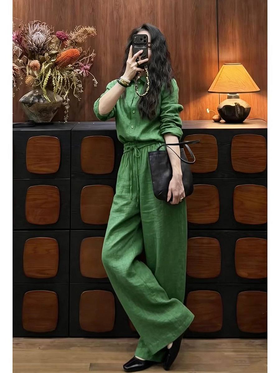 เสื้อเชิ้ตผ้าลินินทรงหลวมและกา - Linen Pant Wide บทวิจารณ์และราคา