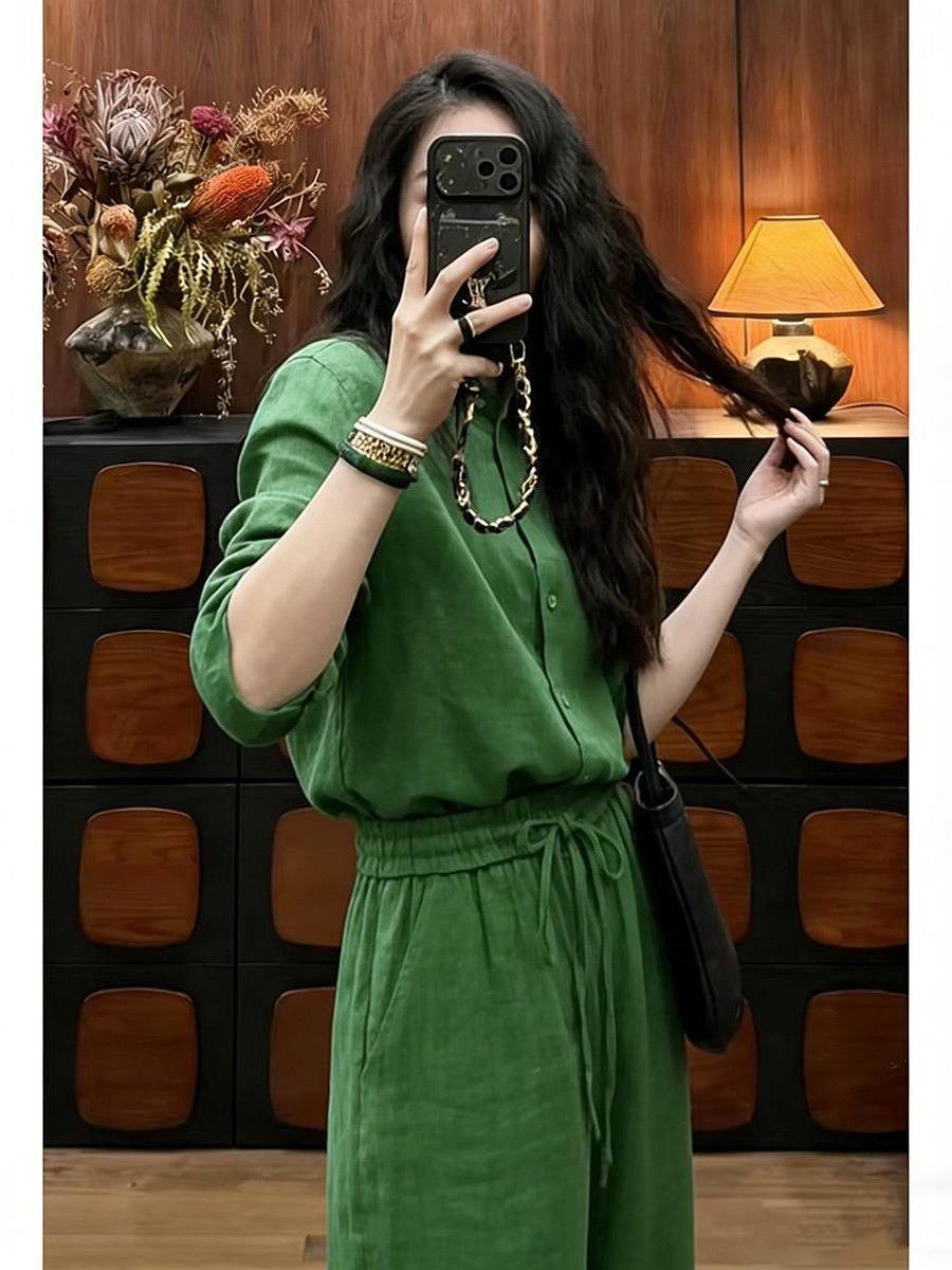เสื้อเชิ้ตผ้าลินินทรงหลวมและกา - Linen Pant Wide บทวิจารณ์และราคา